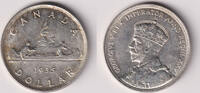 Kanada 1 Dollar Kanada, 1 Dollar 1936, Kanu, 23,33 g 800er Silber! -