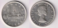 Kanada 1 Dollar Kanada, 1 Dollar 1953, Kanu, 23,33 g 800er Silber! -