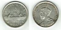 Kanada 1 Dollar Kanada, 1 Dollar 1935 Kanu, 23,33 g 800er Silber! -