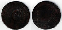Brasilien 20 Reis (auf 40 Reis) brazil, 20 Reis on 40 Reis 1826, Pedro I. 1823-1831 -
