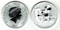 Niue 2 Dollars Niue, silver ounce "Micky Mouse" 2017 -