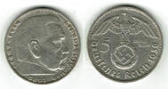 Drittes Reich 5 Reichsmark 1938 D Drittes Reich, 5 Reichsmark 1938 D, Hi... 32,00 EUR  + 9,90 EUR frais d'envoi