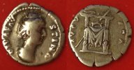 Römische Kaiserzeit - Faustina Mater Denar AR-Denar der Faustina Mater, Rv.: Thron, davor Zepter gelehnt, AVGVSTA -