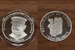 Republik Kongo 1000 Francs congo silver coin "Ferdinand Graf von Zeppelin", 1000 francs, proof -