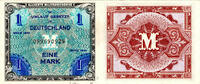 Deutschland - Alliierte Besetzung 1 Mark Alliierte Militärbehörde, Eine Mark, Serie 1944, Ro. 201 -