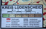 50er-60er Jahre Schulwandkarte / Schul Lehrtafel / Rollbild Karte / Erdkunde / Kreis Lüdenscheid 3