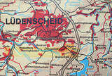 50er-60er Jahre Schulwandkarte / Schul Lehrtafel / Rollbild Karte / Erdkunde / Kreis Lüdenscheid 3