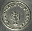 Tegernsee / Bayern 19 Jh. Andenken / Glaskrug mit Zinndeckel / Zinnmarke von B. Pruckner in München 2