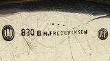 Dänemark / Kopenhagen 1927 Großes Silber-Tablett / H. Frederiksen / 830er Silber 2-3
