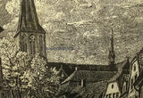 Ochtrup / Lippstadt / Coesfeld O.J. Holzschnitt / Heinrich Evers / Ochtrup - Bergstraße / Handdruck 15. 2-3