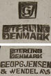 Dänemark / Kopenhagen 1933-1944 / 1948/ n. 1945 8 Menülöffel / Servierlöffel / Pyramide / Entwurf: Harald Nielsen / Georg Jensen 2-3