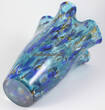 Italien? O.J. Blaue Vase aus mundgeblasenem Glas 1-2