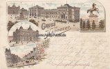 Hannover Litho/Ansichtskarte/Gruss aus Hannover/Königsstrasse/Post/Bahnhof/Sachsenross -