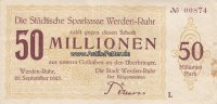 Werden-Ruhr/Rheinland 50 Million Mark 20.9.1923 Stadt 3