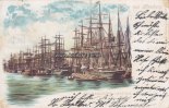 Hamburg Ansichtskarte/Postkarte/Litho/Gruss aus Hamburg./Segelschiff-Hafen. -