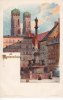 München Ansichtskarte/Künstler-Postkarte/signiert Kley/die Mariensäule -
