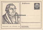 Deutsches Reich Ganzsache / Ansichtskarte / Postkarte / Sonderpostkarte zum Geburtstag Martin Luthers -