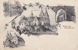Obernkirchen Ansichtskarte / Postkarte / Gruss aus Obernkirchen. / Stift. / Kirche. / Bahn... -