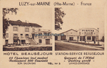 Luzy-sur-Marne (Hte-Marne) / Frankreich Ansichtskarte / Postkarte / Tankstelle / Hotel Beauséjour / Station-Service ... -