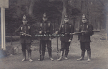 Deutsches Reich Fotokarte / 4 Jäger mit Ausrüstung -