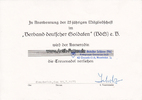 Bundesrepublik Deutschland / Osnabrück 3 Urkunden der Kameradin Florentine Bär / Verband deutscher Soldaten (VdS) -