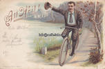 Deutsches Reich Ansichtskarte / Postkarte / Fahrrad / All Heil! -