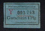 Köln / Rheinland 1 Pfg. Hohenzollernbrücke Eisenbahn= Direktion -