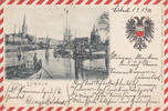 Lübeck Ansichtskarte / Postkarte / Prägekarte / Hafen. Lübeck -