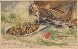 Deutsches Reich Ansichtskarte / Postkarte / Litho / Halt gegen das Licht / Rettungswesen zur See -
