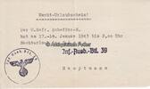 Drittes Reich Nacht-Urlaubschein für den Obergefreiten Scheffer-H. -