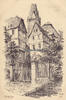 Marburg a. d. Lahn Ansichtskarte / Postkarte / Künstlerkarte / Original=Steinzeichnung von Prof. .. -