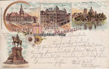 Mannheim Ansichtskarte / Postkarte / Litho / Gruss aus Mannheim / Kaiser Wilhelm Denkmal -