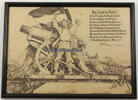 Deutsches Reich Gerahmter patriotischer Druck / Karl Hedrich / Von Front zu Front. -