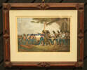 Österreich / Frankreich Kolorierte Lithografie / Österreicher gegen französische Revolutionstruppen ... -