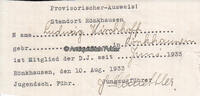 Drittes Reich / Rönkhausen Provisorischer Mitgliedsausweis und Führerausweis von Ludwig Kirchhoff -