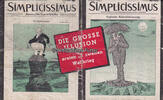 Drittes Reich Englisches Flugblatt / Simplicissimus / DIE GROSSE ILLUSION im ersten und.... -