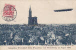 Strassburg Ansichtskarte / Postkarte / Zeppelins Fernfahrt beim Passieren von Strassburg.. -