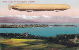 Deutsches Reich / Lindau Ansichtskarte / Postkarte / 5730 Lindau mit Graf Zeppelins Luftschiff -