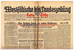 Drittes Reich / Westfalen Westfälische Landeszeitung Rote Erde / Amtliches Blatt der NSDAP -
