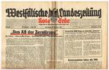 Drittes Reich / Westfalen Westfälische Landeszeitung Rote Erde / Amtliches Blatt der NSDAP -
