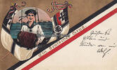 Deutsches Reich Ansichtskarte / Postkarte / Ein deutscher Gruß. / Mit Kaiserliche Marine ... -