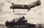 Bundesrepublik Deutschland Ansichtskarte / Postkarte / Unsere Bundeswehr / Panzer M 48 und Vertol H 21 -