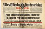 Drittes Reich / Westfalen Westfälische Landeszeitung Rote Erde / Amtliches Blatt der NSDAP -