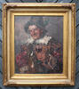 München Ölbild / Rudolf Wolf / Landsknecht mit Weinglas -