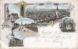 Menden Ansichtskarte / Postkarte / Litho / Gruss aus Menden / Katk. Kirche / Total.... -