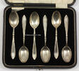 Birmingham / England 6 Silberlöffel / Espressolöffel / Mokkalöffel im Etui / Sterlingsilber -