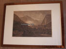 Durlach / Rippoldsau Große Aqatinta - Radierung in Braun / Christian Haldenwang (1770 - 1831) -