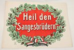 Deutsches Reich Patriotisches Schild,Heil den Sangesbrüdern(43,3 x 31,8cm),Pappe -
