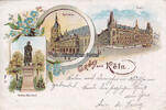 K&ouml;ln 1901 Ansichtskarte / Postkarte / Litho / Gruss aus K&ouml;ln 2-3 6,00 EUR  + 8,00 EUR frais d'envoi
