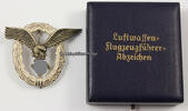 Drittes Reich O.J. Luftwaffen Flugzeugf&uuml;hrerabzeichen im Etui 1-2 2200,00 EUR envoi gratuit